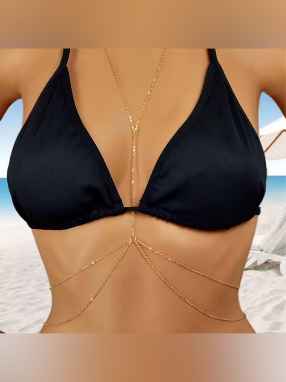 Gold Tone Body Chain